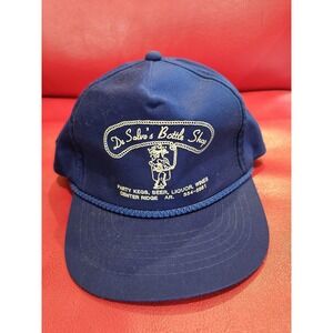 Vintage De Salvo's Bottle Shop Hat Cap Snap Back Blue Advertising Beer Mens 80s